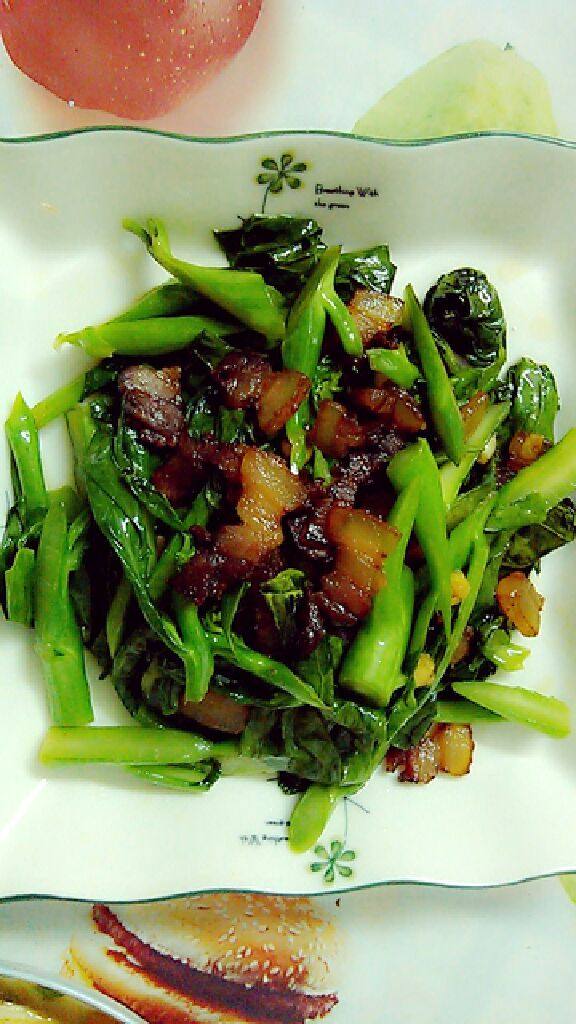 腊肉炒芥蓝