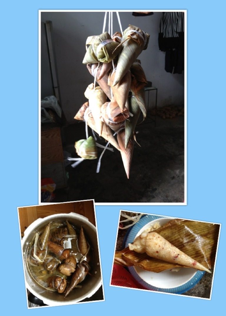 怀孕了、嘴饞，要妈妈给我包的腊肉棕子，好香的