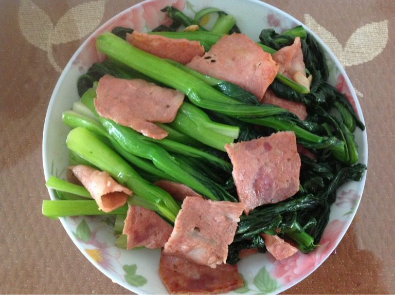 培根炒菜心