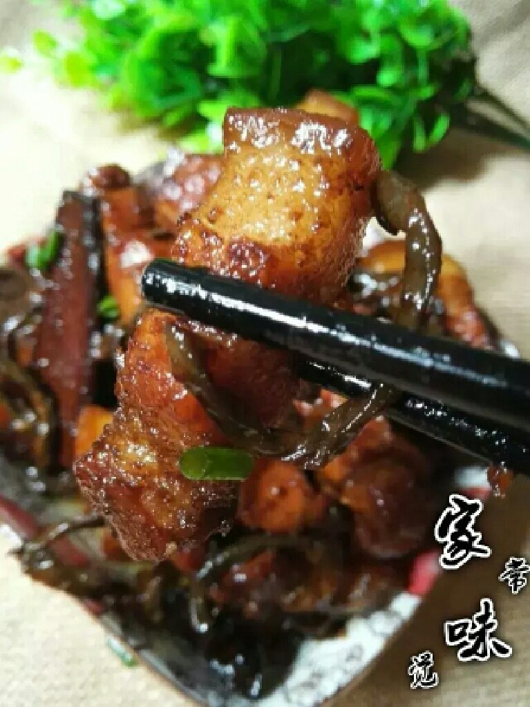 五花肉烧干豆角
