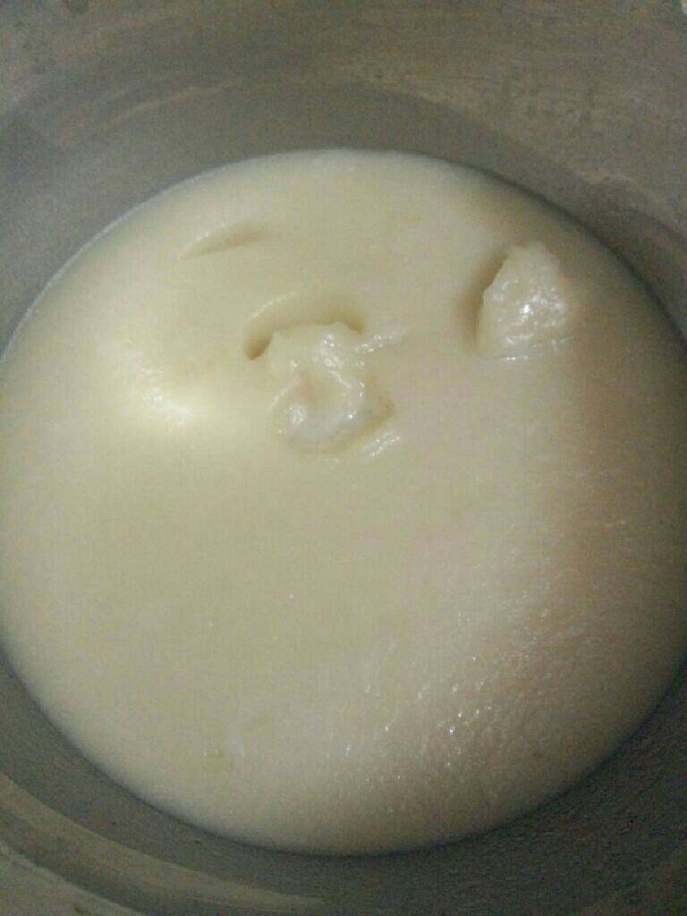 芒果酱糯米滋,蒸好在取出待凉用