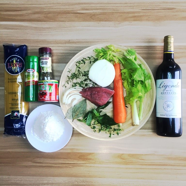 意大利肉酱意粉,准备原料