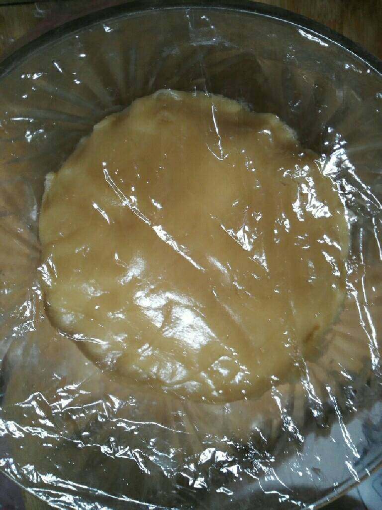 五仁月饼,揉成光面(不要过分揉)盖上保鲜膜醒一小时左右。