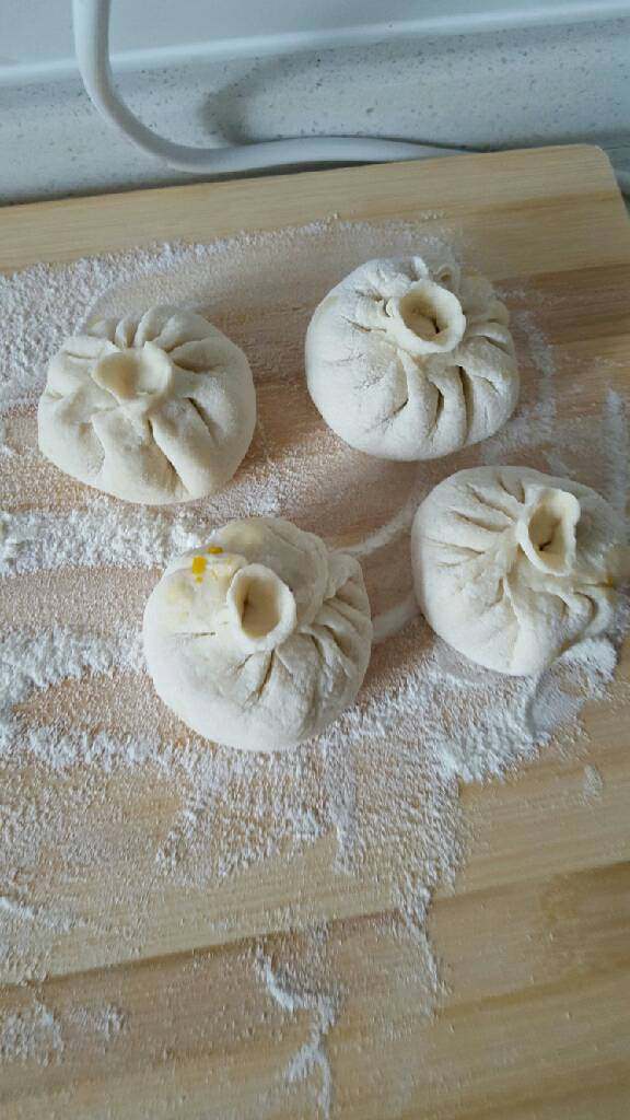 南瓜羊肉包,包，我包得不好看凑合吃。