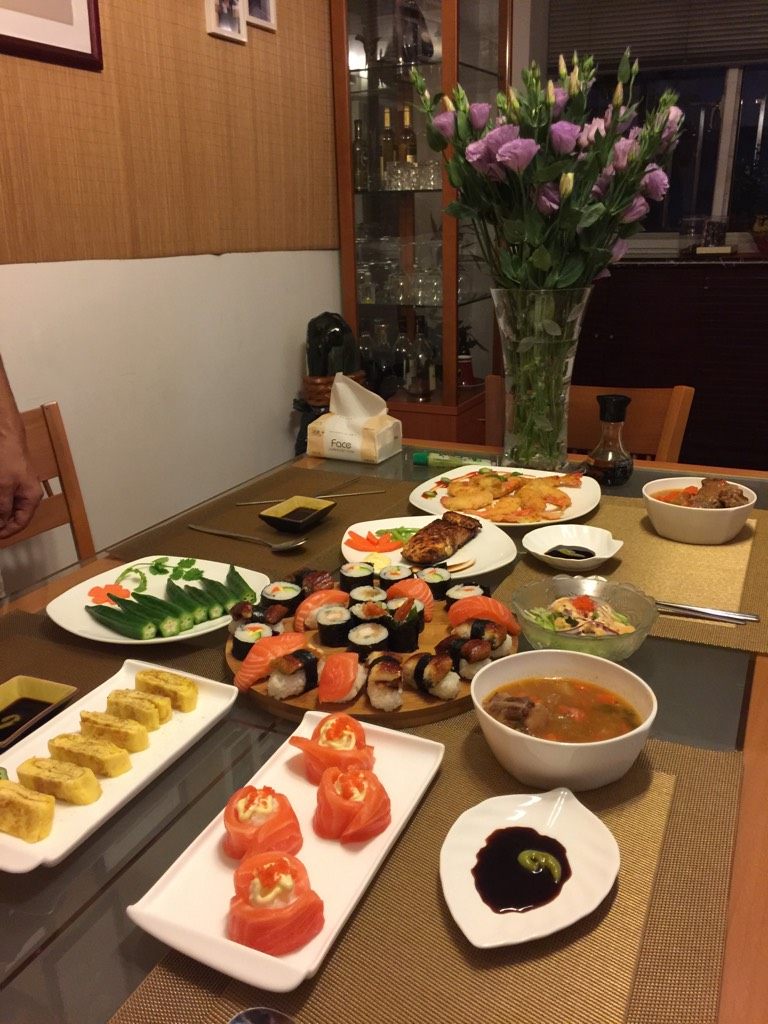 十一宅生活~~自制寿司(第一次发帖),开吃🍣🍤🍱