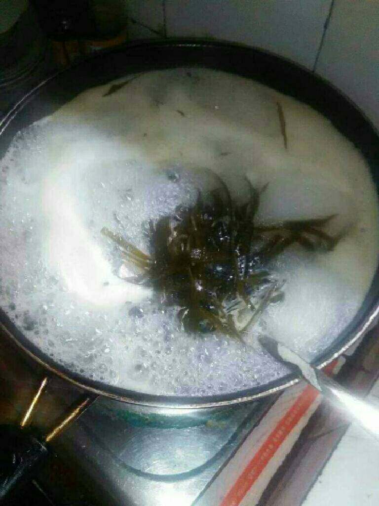 凉拌海带丝,大火煮半小时
