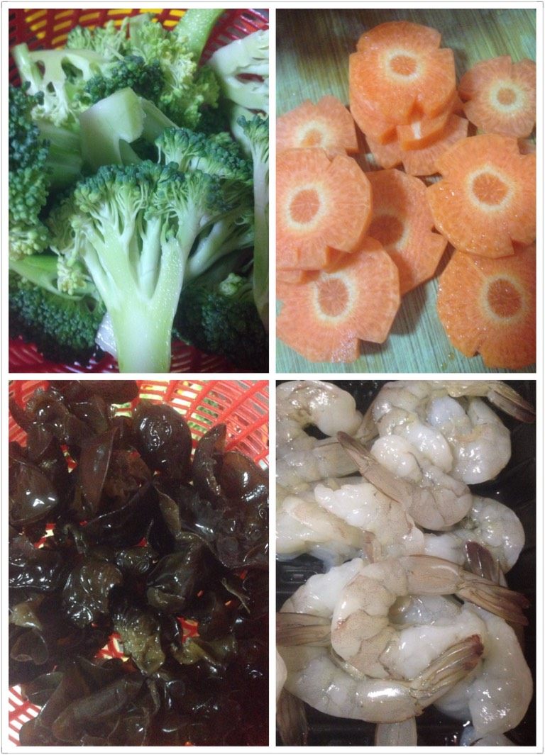 爆炒西兰花,所有材料改刀备用
