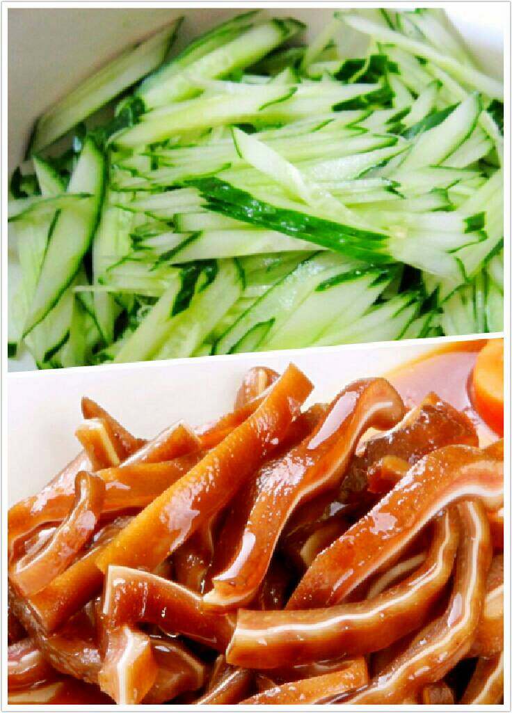 猪耳朵拌瓜丝,熟食店买的<a style='color:red;display:inline-block;' href='/shicai/ 4415'>猪耳朵</a>回来切条，<a style='color:red;display:inline-block;' href='/shicai/ 54'>黄瓜</a>洗净切条。