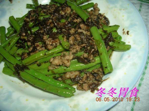 橄榄菜肉碎炒豆角