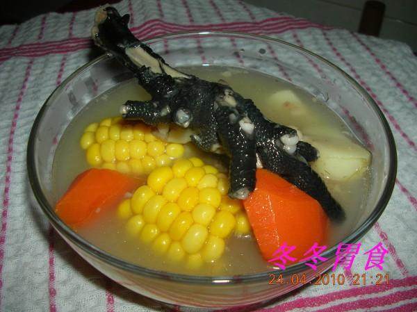 玉米竹丝鸡脚汤