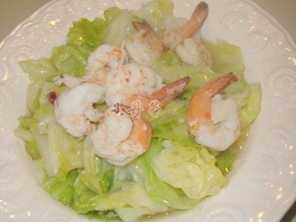 南方包菜炒鲜虾