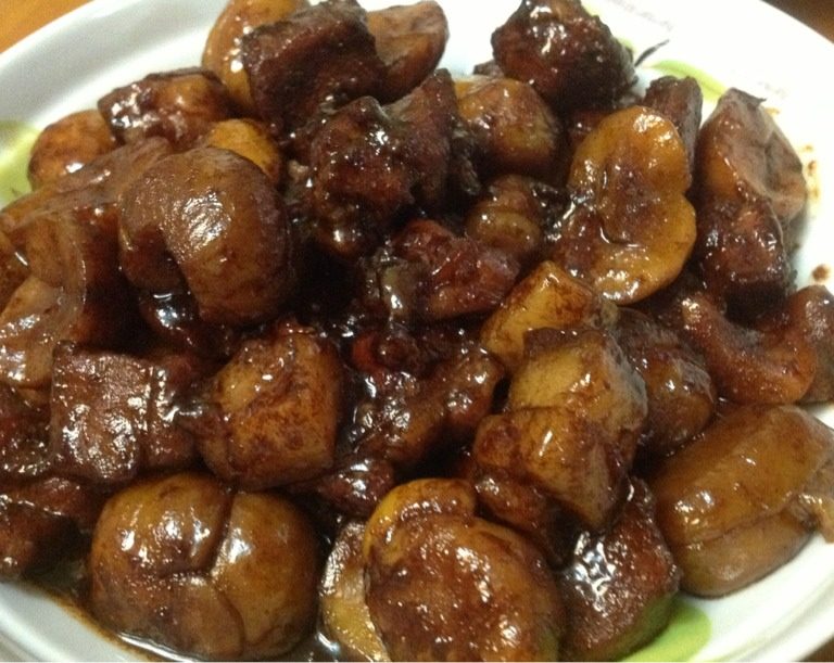 板栗红烧肉