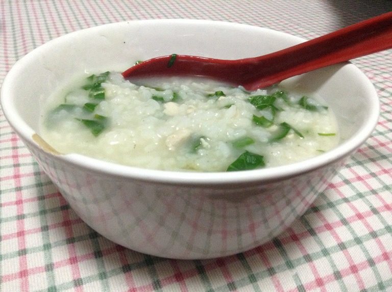鸡肉青菜粥