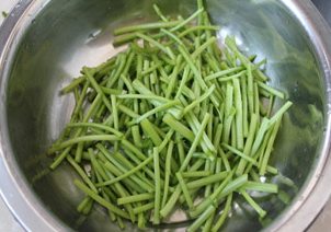 茶树菇炒茼蒿,<a style='color:red;display:inline-block;' href='/shicai/ 134'>茼蒿</a>去掉叶子只留<a style='color:red;display:inline-block;' href='/shicai/ 134'>茼蒿</a>杆，切段。