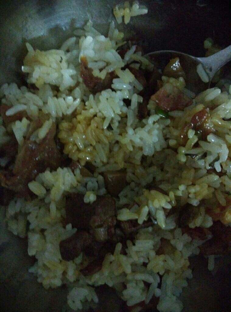 广东鹅腊味饭,美味的鹅味饭。
