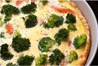 法式鳟鱼西兰花乳蛋饼,放入烤箱,180度烤30~40分钟。具体视乳蛋饼的厚度而定。当乳蛋液凝固且稍稍变红就可以取出
