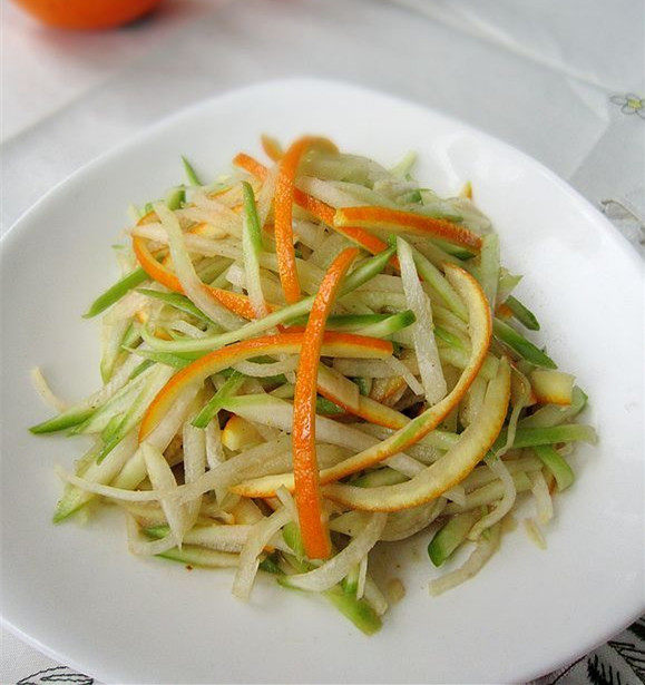 凉拌橙皮青萝卜丝