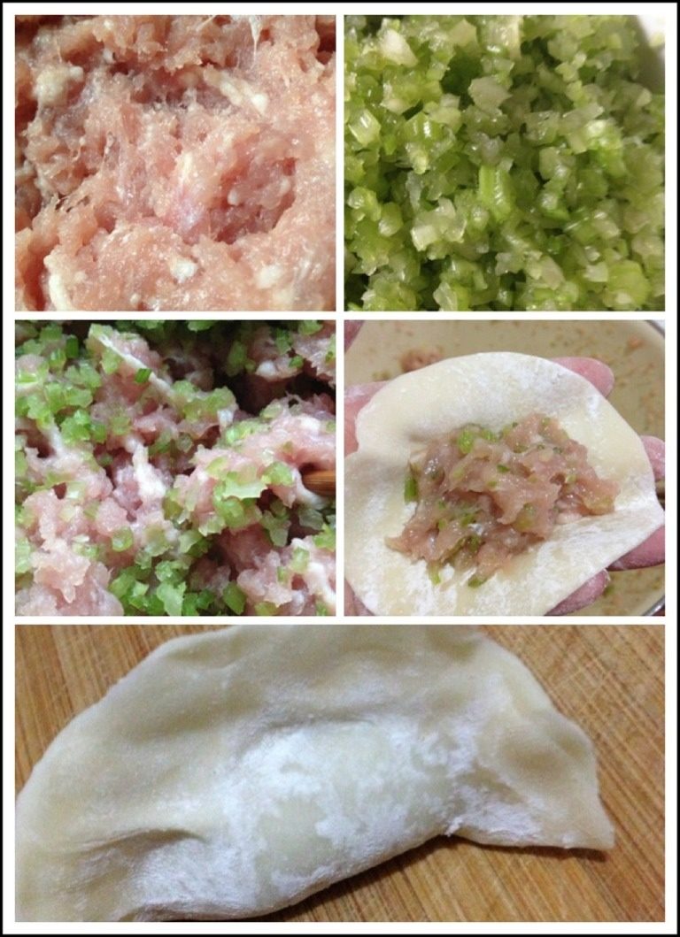 手工芹菜猪肉饺