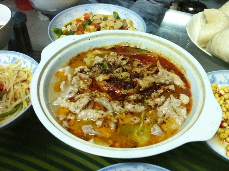 这是我做的水煮肉片，快来尝尝看哟。