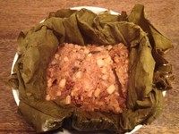 荷香糯米饭,打开荷叶,香气袭面而来,吃掉~