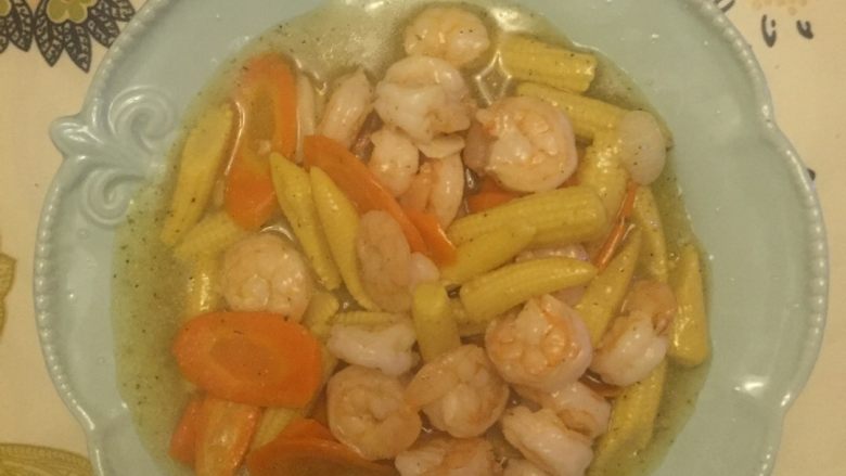 柠檬虾仁玉米笋,OK👌