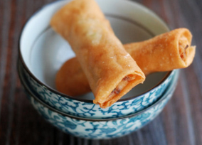 杏鲍菇韭黄鸡丝春卷