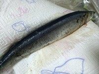 盐烤秋刀鱼,用厨房纸巾吸干水分，同时预热烤箱。