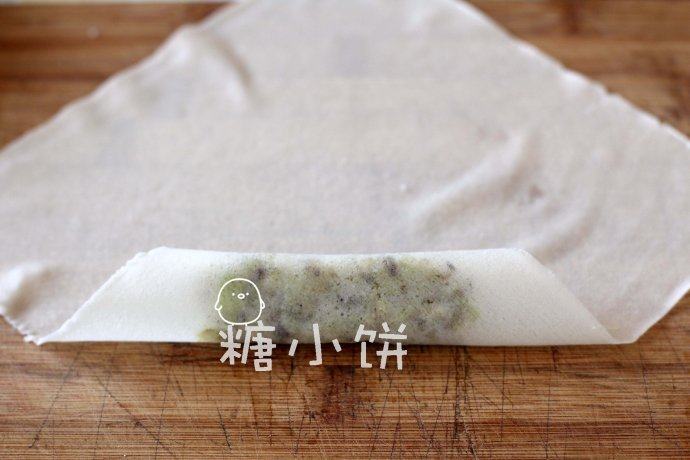 素菜春卷,将那一角卷起