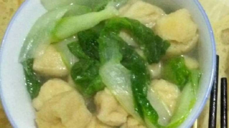 油豆腐青菜汤