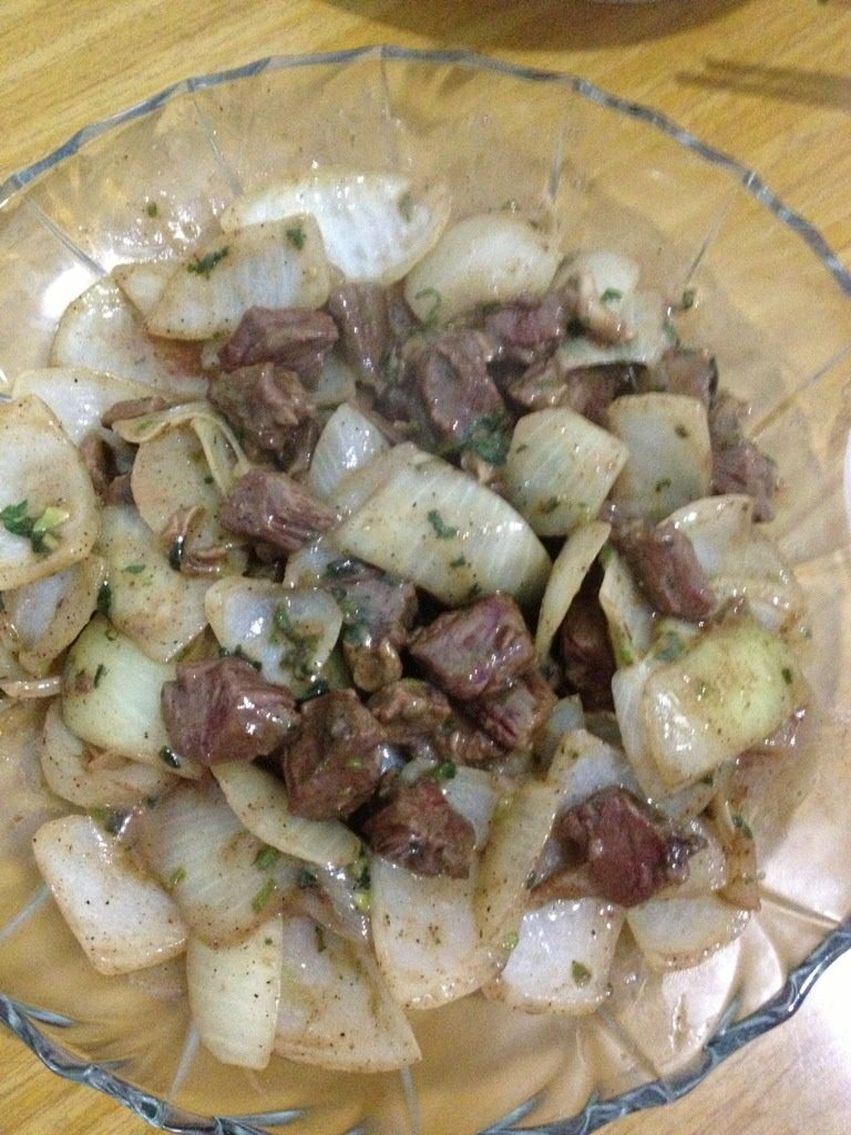 白洋葱炒牛肉