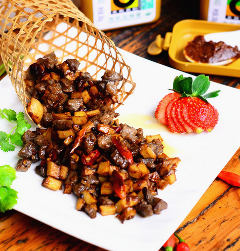 酱香杏鲍菇牛肉粒