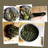 凉拌海带丝,干海带一条
用凉水泡发十分钟
洗净上蒸锅，水开调小火蒸20分钟
蒸好出锅过凉水，对折卷成卷切丝儿。切完丝儿后继续过凉水洗掉粘液，这样是使海带更清爽的要诀(⊙o⊙)哦