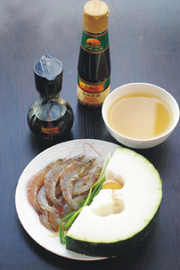 红烧冬瓜,准备材料。
