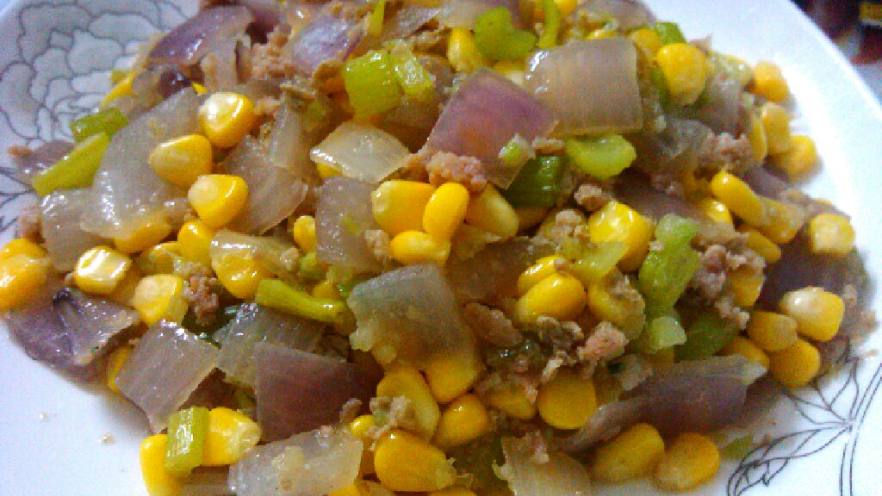 肉沫炒玉米粒