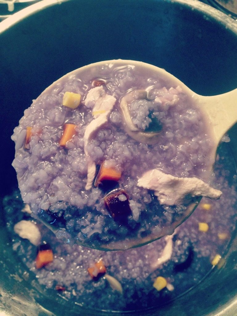 紫色鸡肉养身粥
