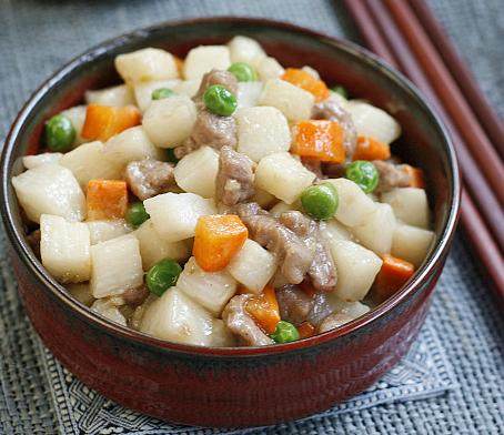 山药牛肉粒