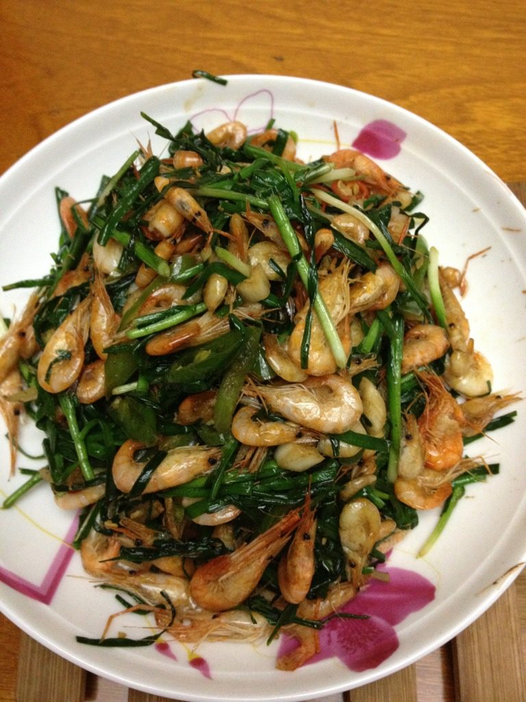 香韭炒河虾