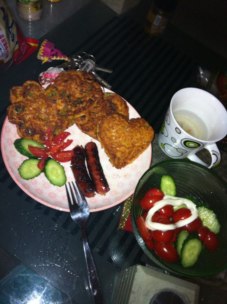 爱心泡菜饼早餐