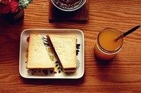 黑椒火腿三明治,切开即可食用！