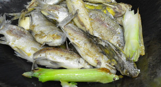 锅巴小杂鱼,两面略煎，这样会去除鱼的腥味