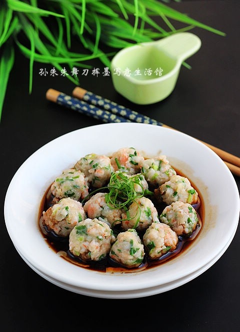 豉油鲜虾韭菜丸
