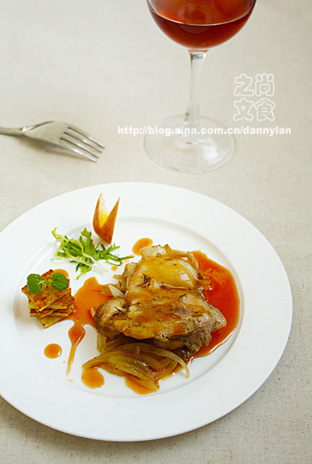 红酒橙汁迷迭香烤鸡腿扒