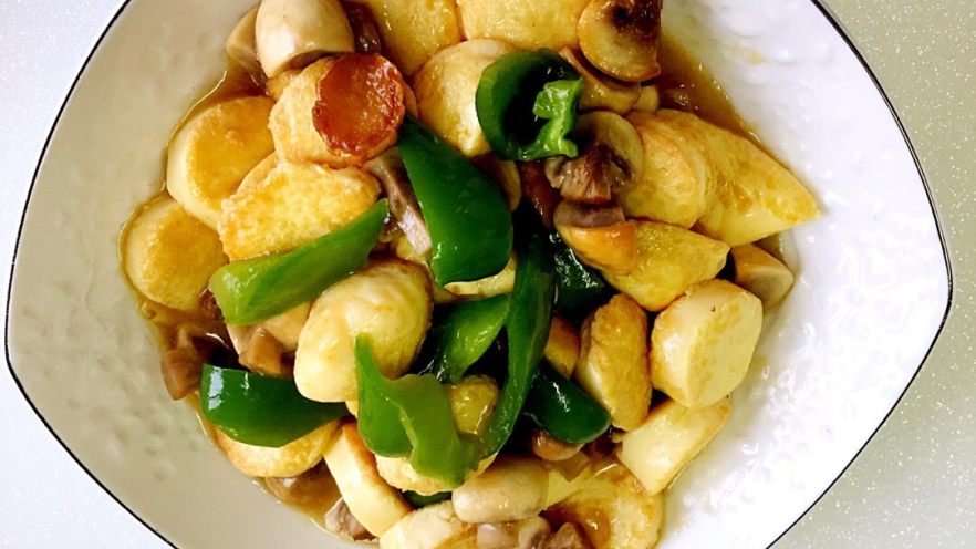 蘑菇烧玉子豆腐