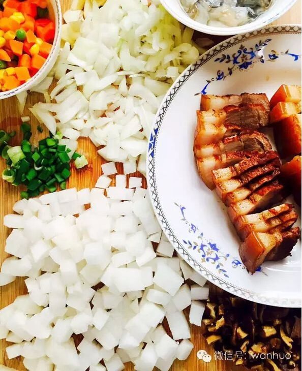 思乡萝卜饭小食怡情大吃过瘾,所有准备好的食材配料图
