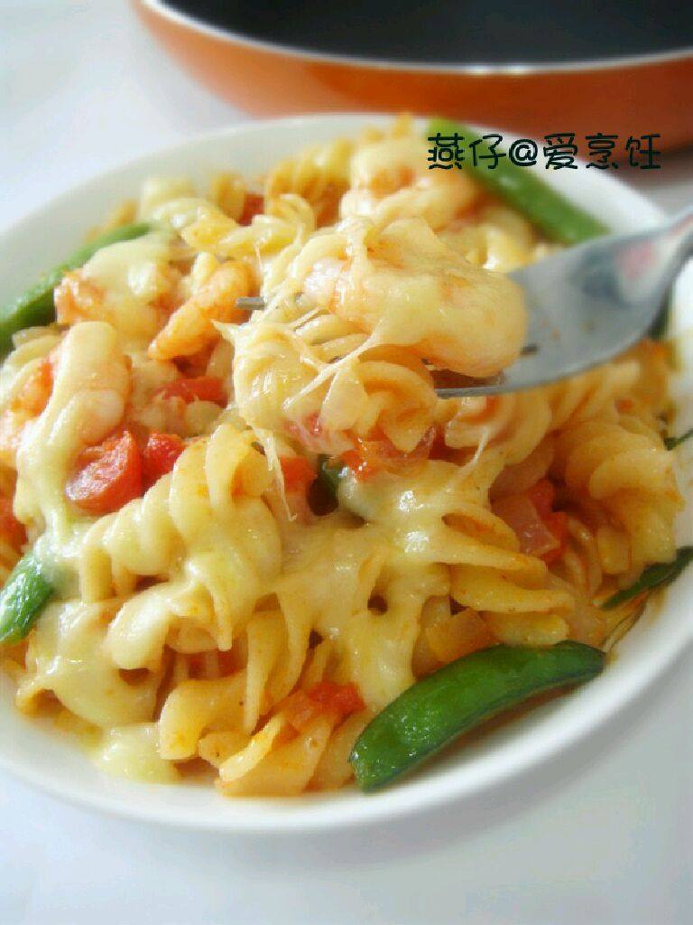 虾仁芝士焗意面