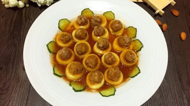 玉子豆腐蒸肉丸