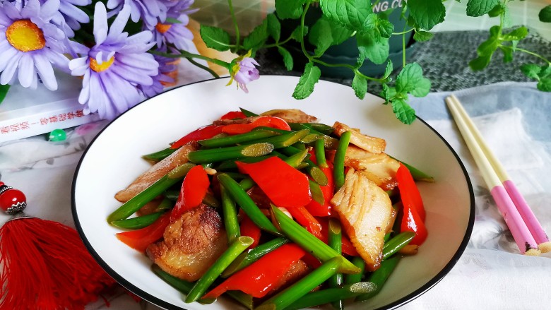 蒜苔五花肉,成品图!