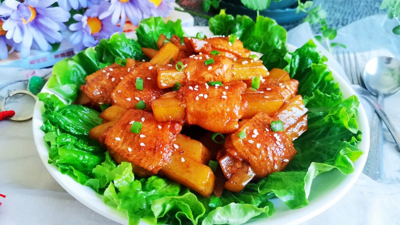 网红土豆酿鸡翅,成品图!