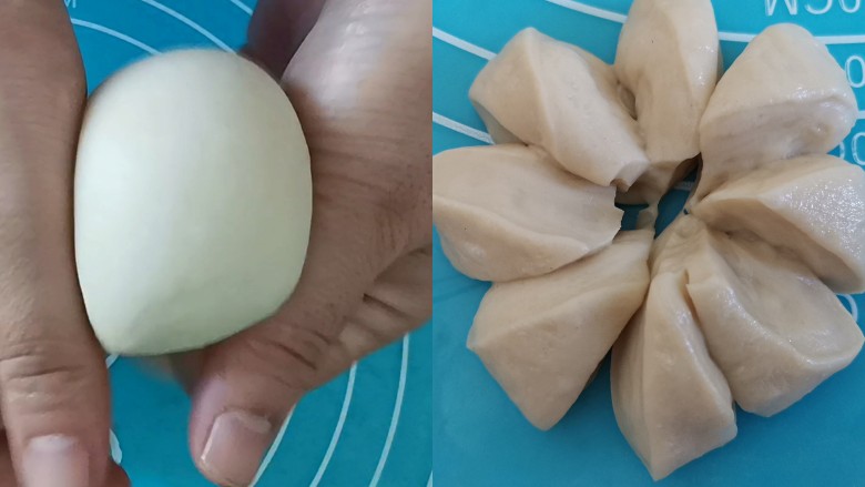 酸奶珍珠小面包,再把每个剂子整理圆润,再次分成8等份