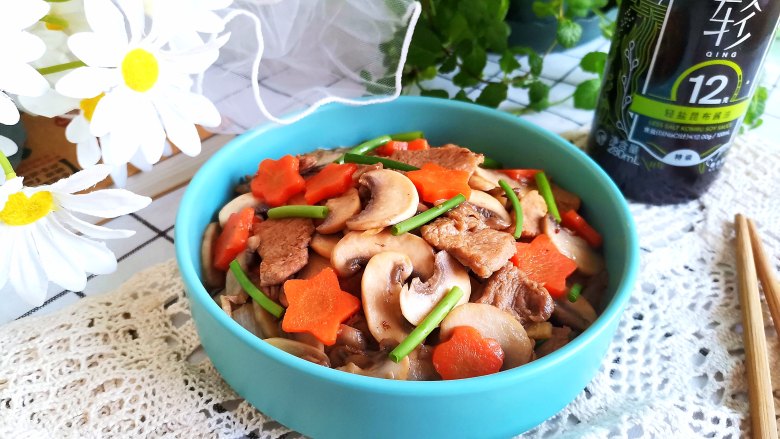 蘑菇炒肉片,成品图!